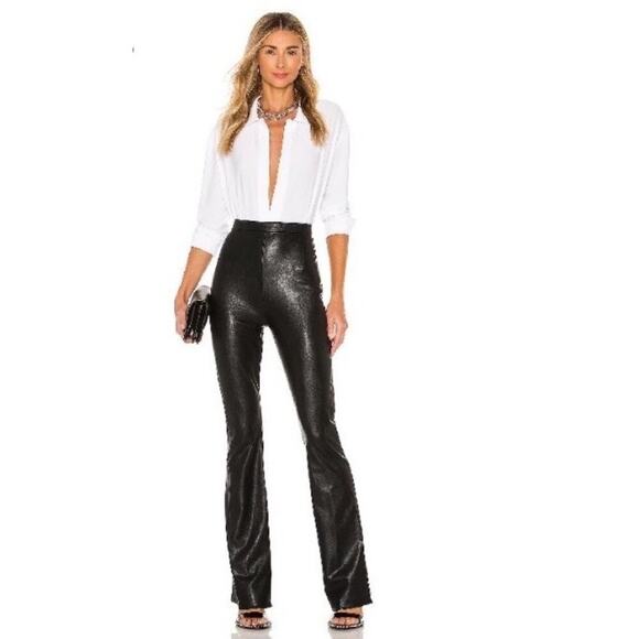 Amanda Uprichard Amina Leather Pants in Black Size Small - Picture 9 of 9